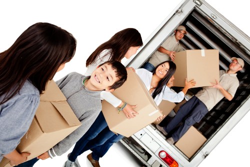 Secure long-term storage unit in Westcombepark with organized boxes and furniture