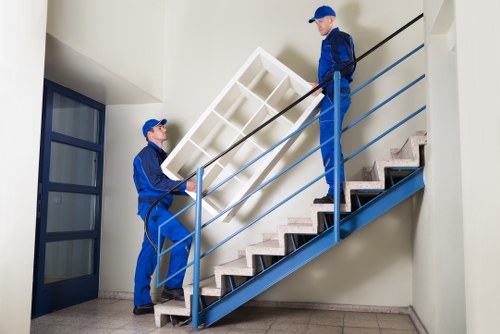 Removal team preparing a flat move in Westcombepark