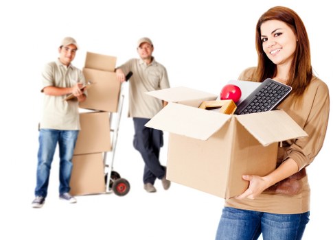 Neatly packed home storage boxes and furniture